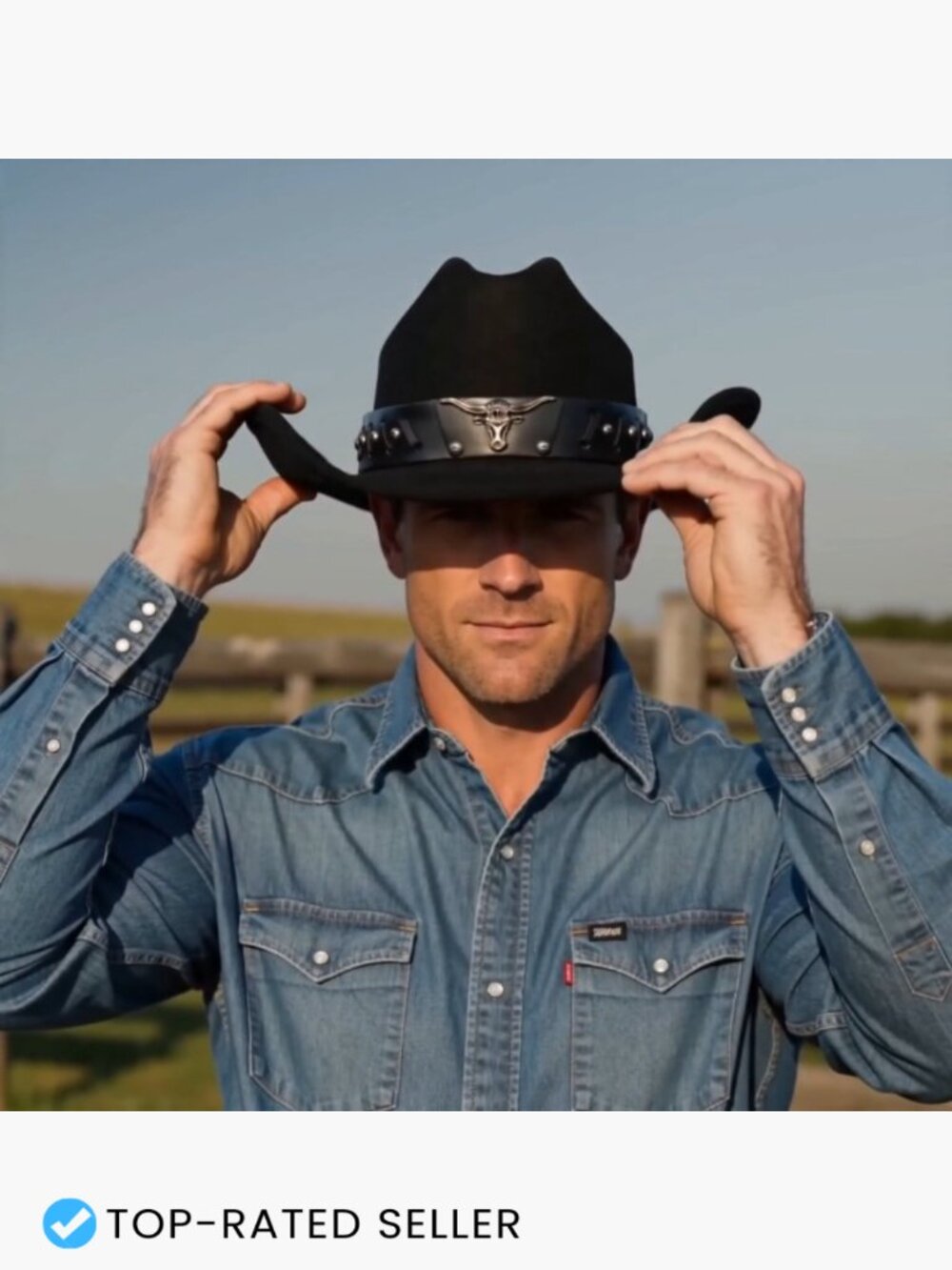 Classic Western Cowboy Hat Wide Brim Felt Style Unisex Outdoor Festival - Picture 7 of 7
